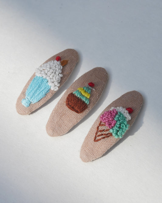 Sugar & Stitch Handmade Hair Clips - Pack Of 3