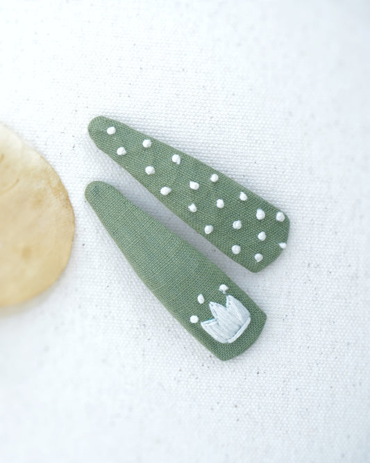 Tiny Garden Handmade Hair Clips - Pack Of 2