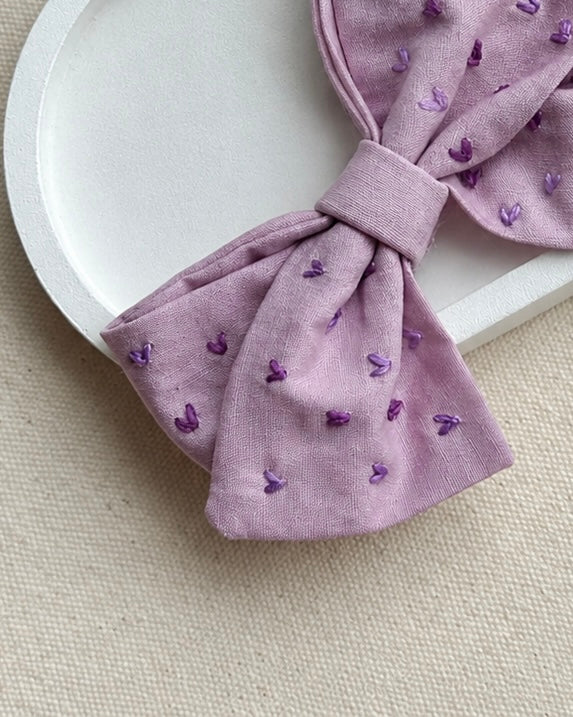 Lilac Heartbeat Handmade Hairbow