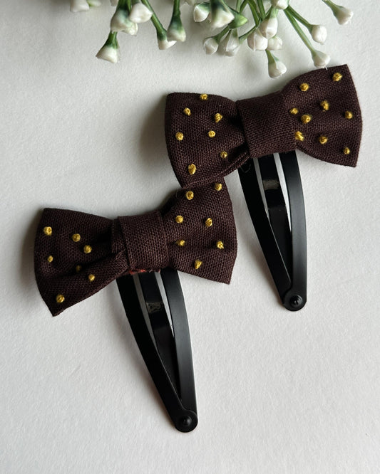 Mustard Love Mini Hair Clips - Pack of 4