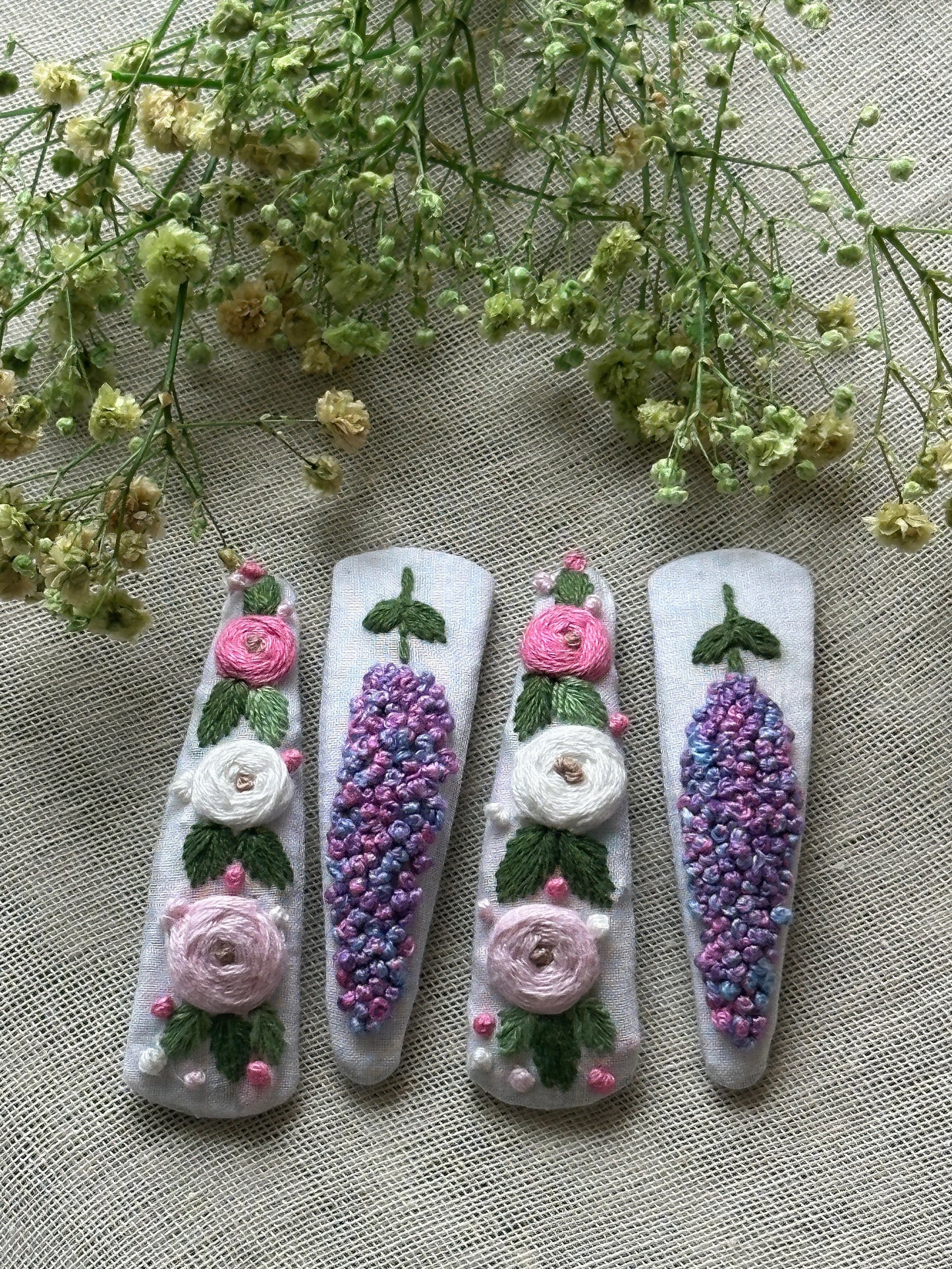 Twilight Petals Handmade Hair Clips - Pack of 4
