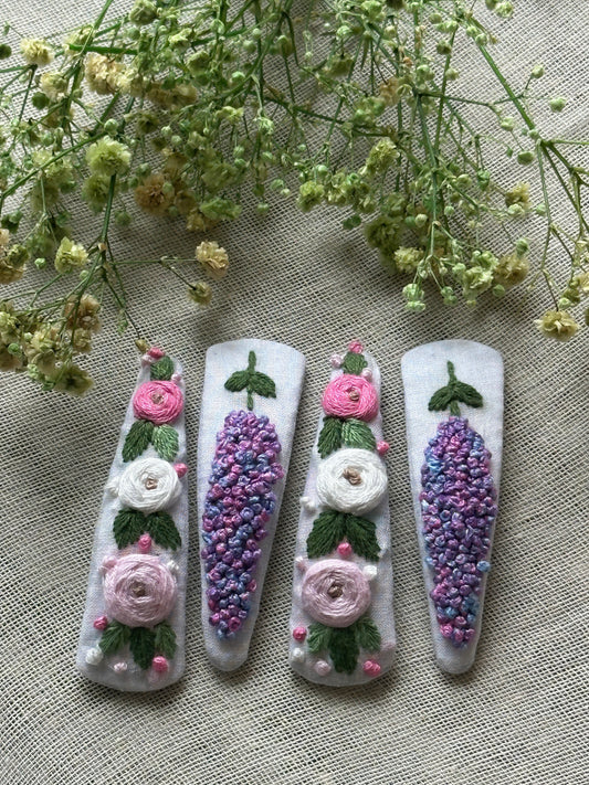 Twilight Petals Handmade Hair Clips - Pack of 4