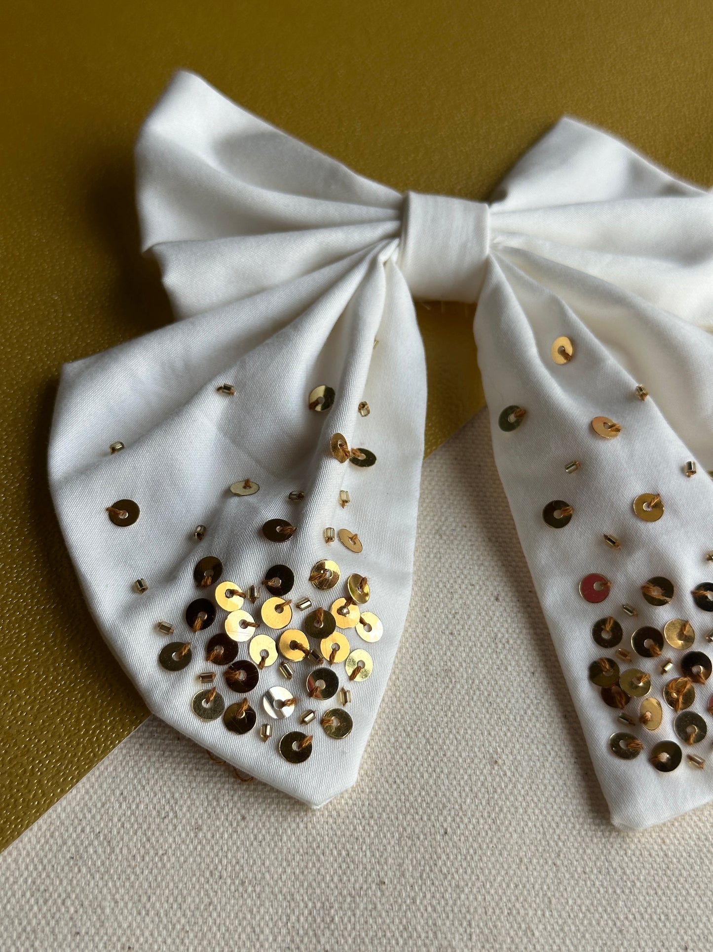 Golden Sequin Grace Handmade Hair Bow