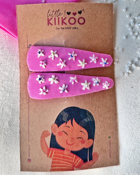 Poppy Pink Handmade Hair Clips - Pack of 2