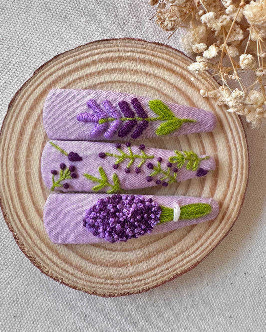 Lavender Lane Handmade Hair Clips - Pack Of 3