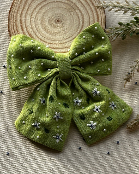 Daisy Drift Handmade Hairbow & Clip Combo