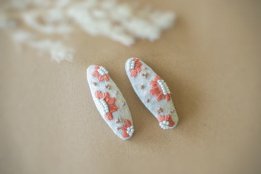 Pearl Whispers Handmade Hair Clips - Pack Of 2