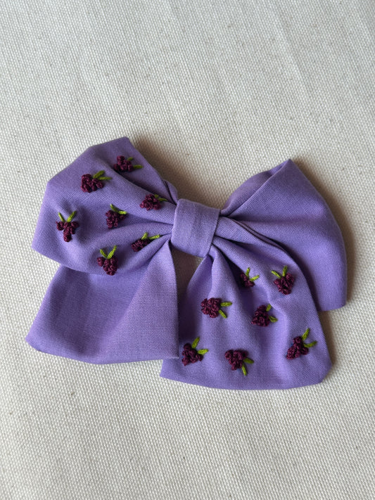 Grape Garden Handmade Hair Bow