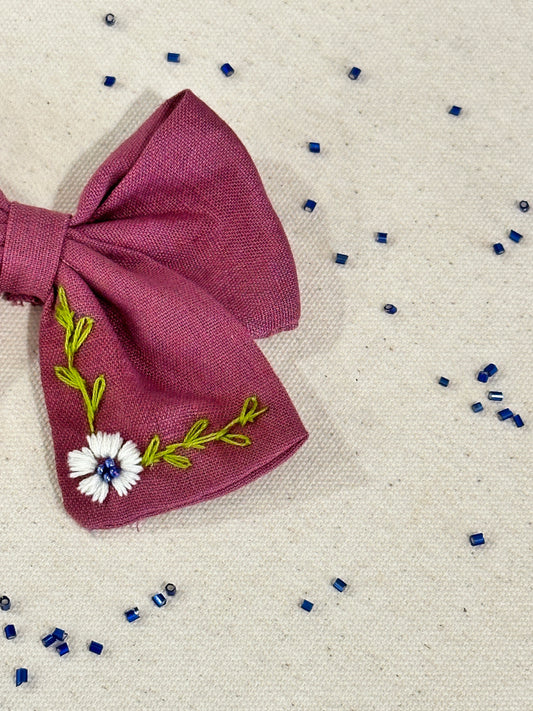 Pink Daisy Dream Handmade Hair Bow