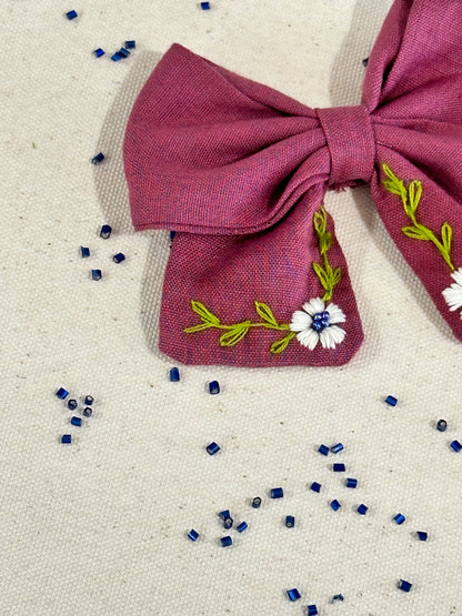 Pink Daisy Dream Handmade Hair Bow