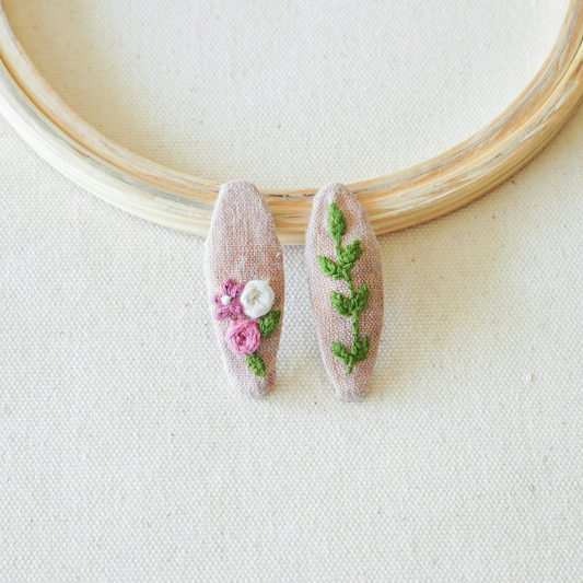 Rosy Trails Handmade Hair Clips - Pack Of 2 - LKK-02