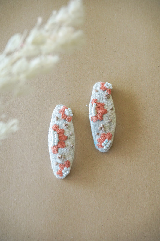 Pearl Whispers Handmade Hair Clips - Pack Of 2