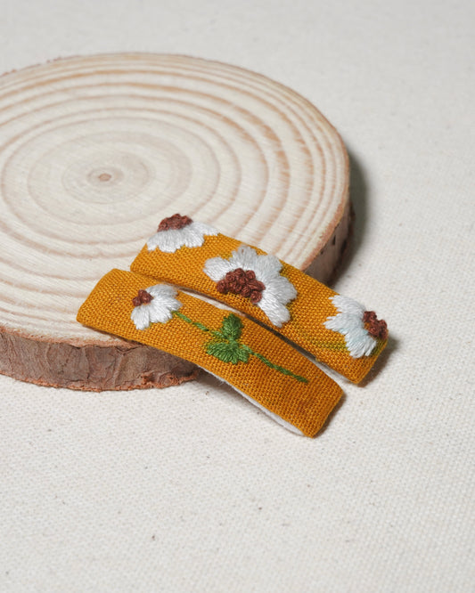 Sunflowers Handmade Hair Clips - Pack Of 2