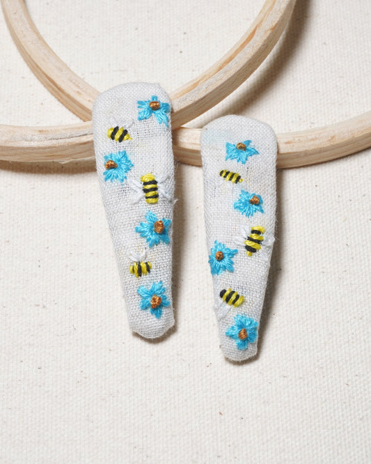 BeeBlossom Handmade Hair Clips - Pack Of 2