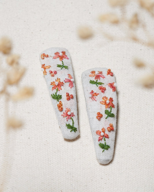 Pastel Garden Handmade Hair Clips - Pack Of 2