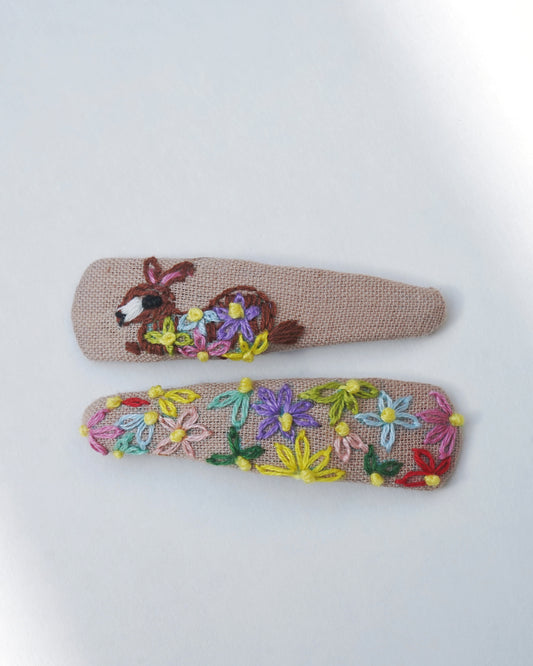Blossom & Bunny Handmade Hair Clips - Pack Of 2