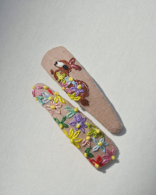 Blossom & Bunny Handmade Hair Clips - Pack Of 2