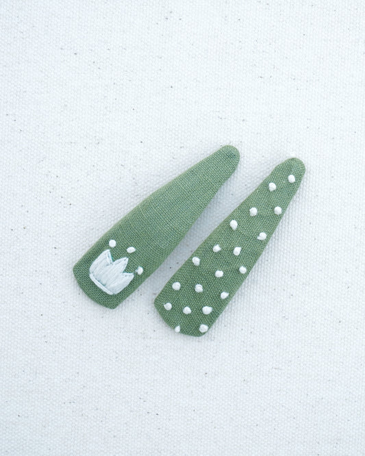 Tiny Garden Handmade Hair Clips - Pack Of 2