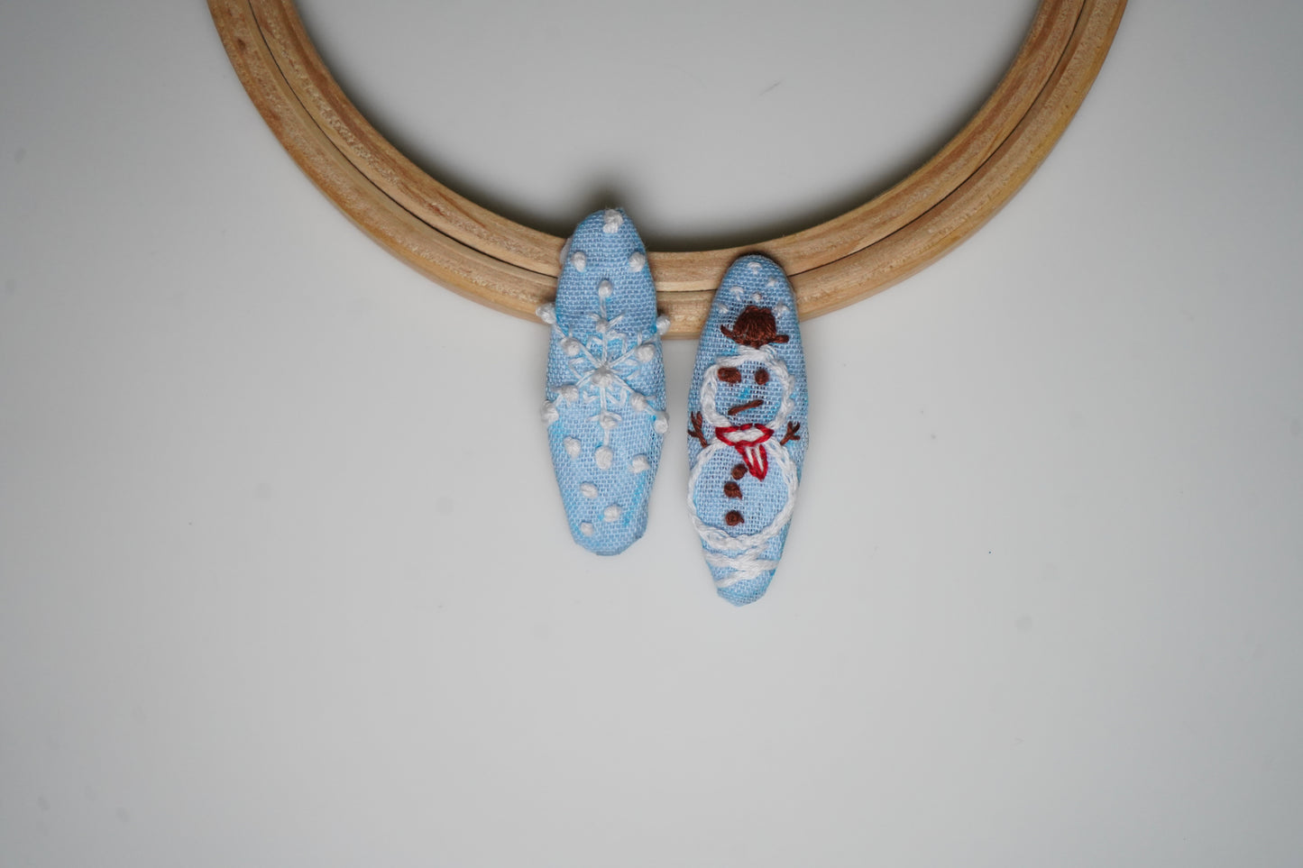 Snow Buddy Winter Clips Handmade Hair Clips - Pack of 2