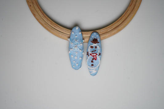 Snow Buddy Winter Clips Handmade Hair Clips - Pack of 2