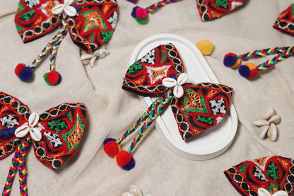Festive fit Hand Embroidery Hair Bow