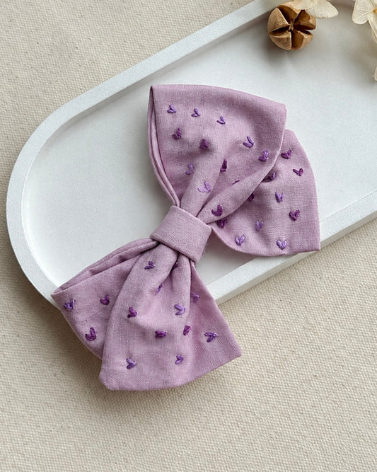 Lilac Heartbeat Handmade Hairbow