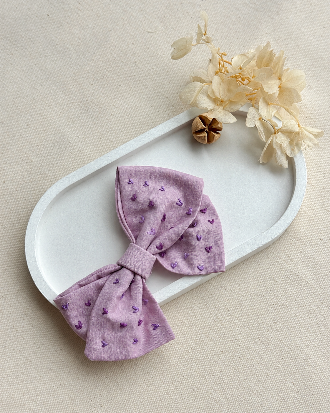 Lilac Heartbeat Handmade Hairbow