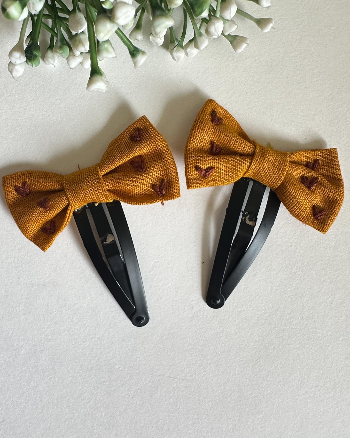 Mustard Love Mini Hair Clips - Pack of 4