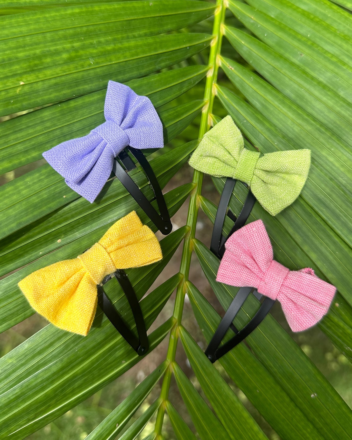 Rainbow Mini Bows Handmade Hairclips - Pack of 4