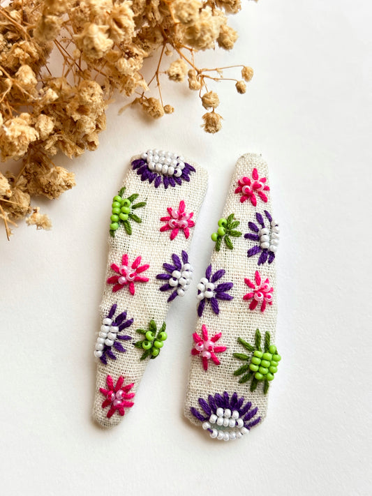 Bead Bloom Fiesta Handmade Hairclip -Pack of 2