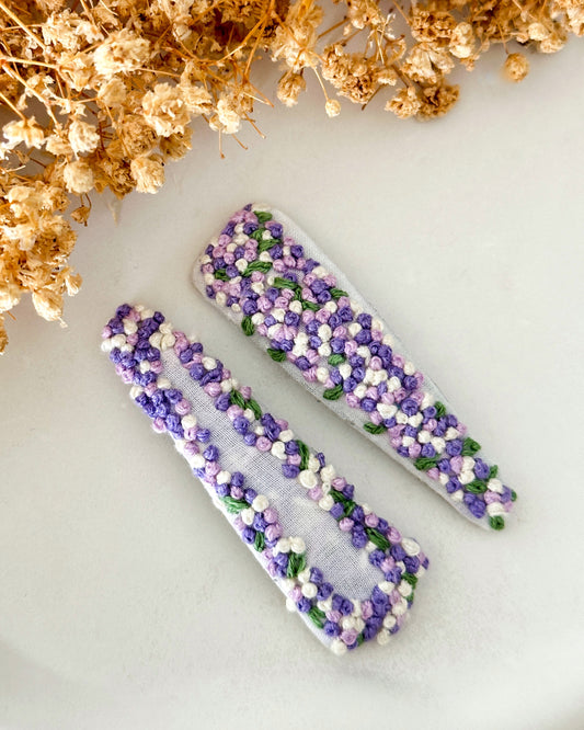 Lavender meadow Handmade Hairclip -Pack of 2
