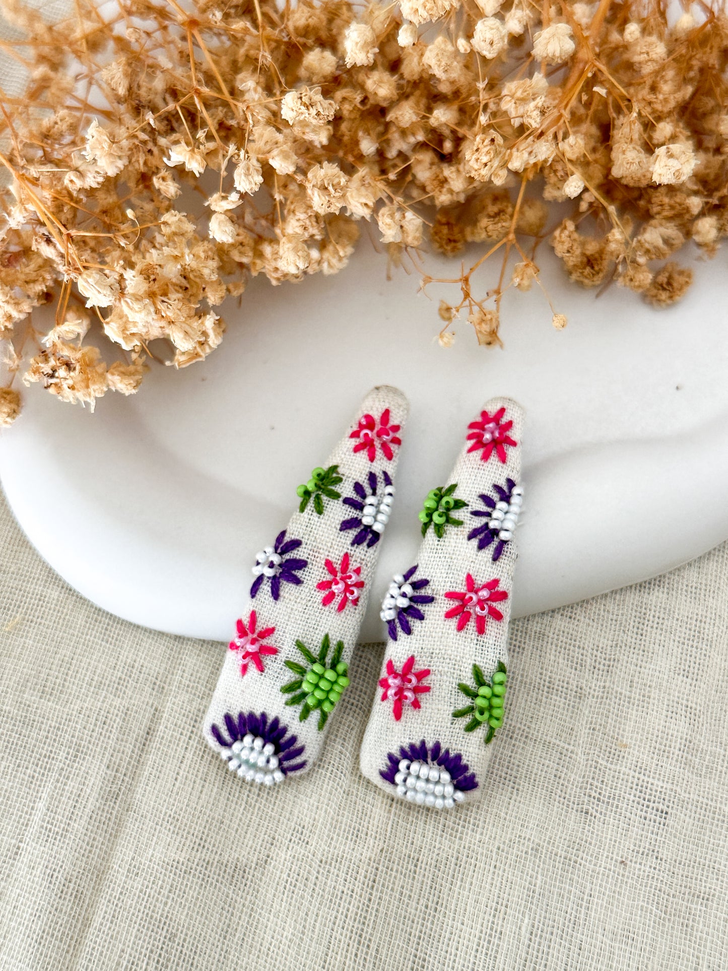 Bead Bloom Fiesta Handmade Hairclip -Pack of 2