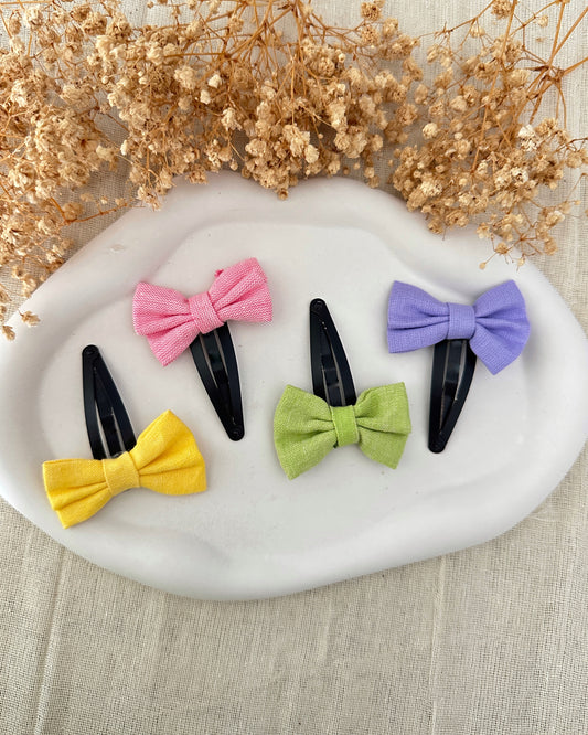 Rainbow Mini Bows Handmade Hairclips - Pack of 4