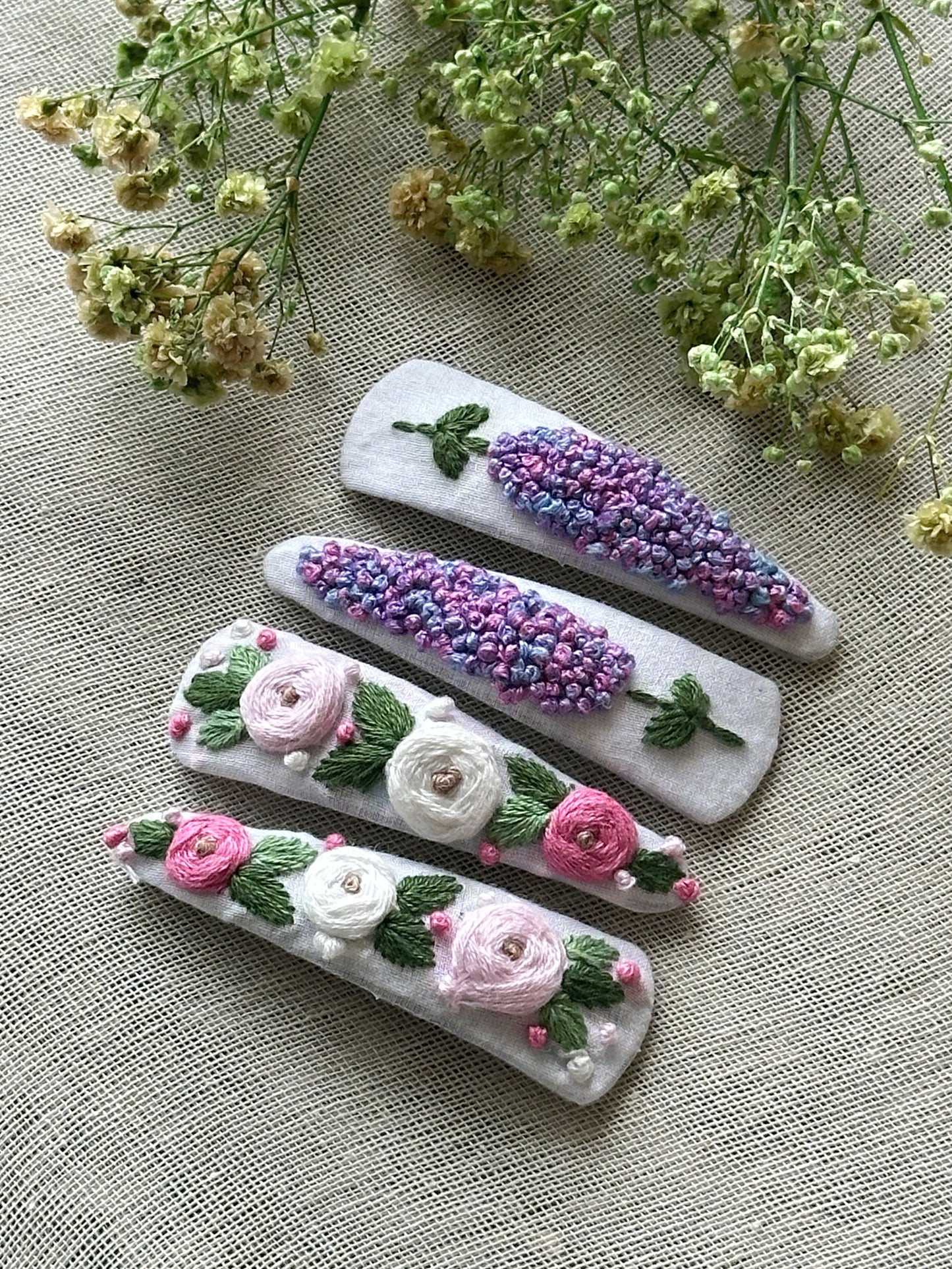 Twilight Petals Handmade Hair Clips - Pack of 4