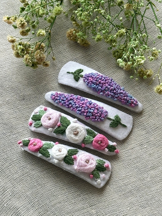 Twilight Petals Handmade Hair Clips - Pack of 4