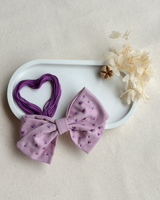 Lilac Heartbeat Handmade Hairbow