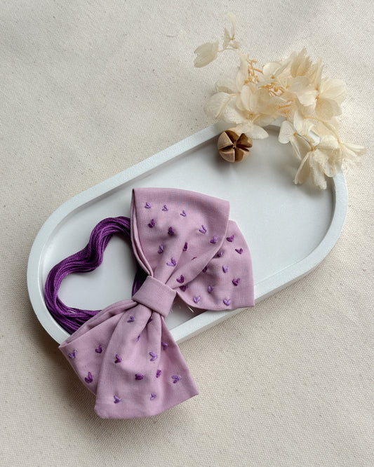 Lilac Heartbeat Handmade Hairbow
