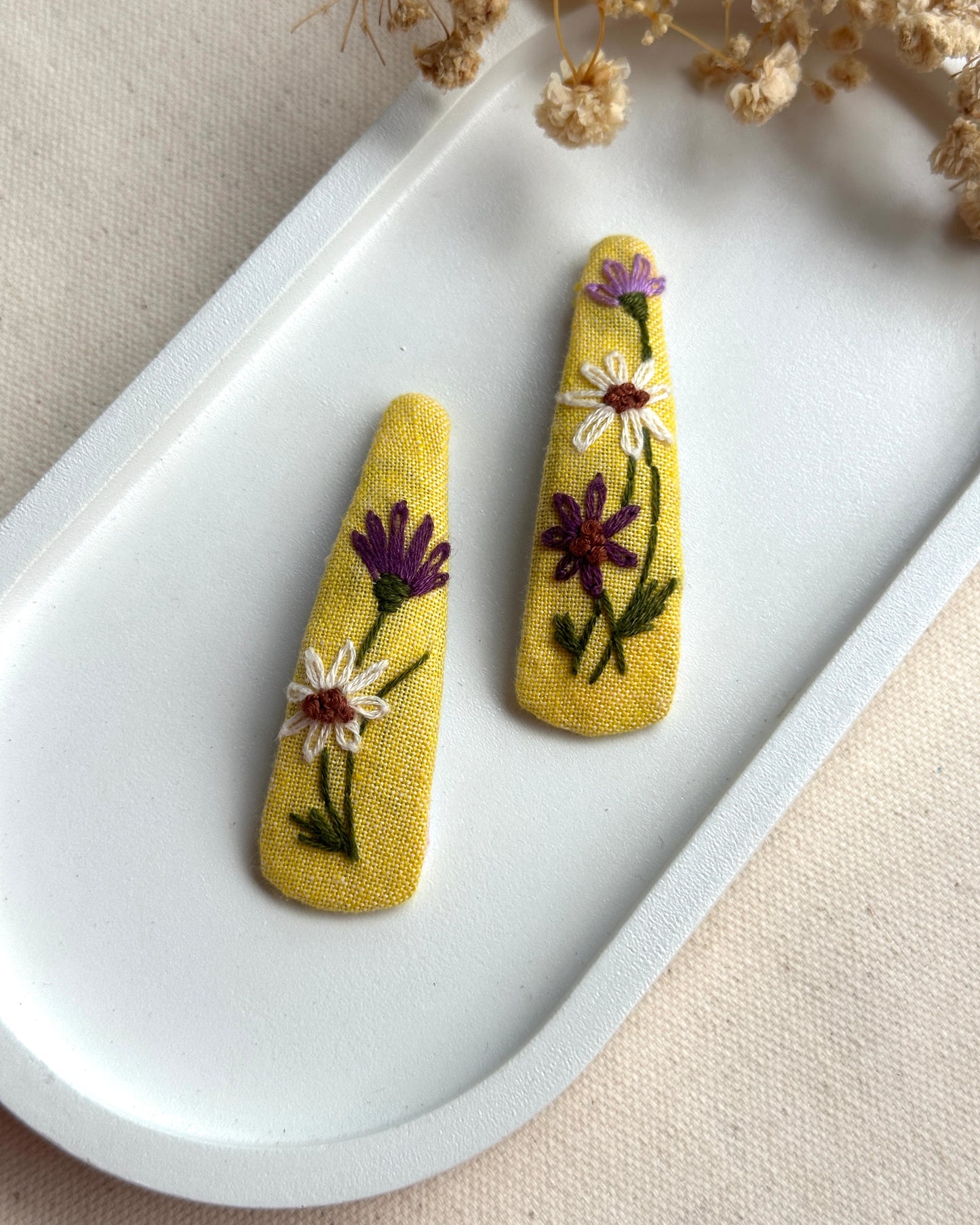 Yellow WildFlower Forest HairBow & HairClip Combo