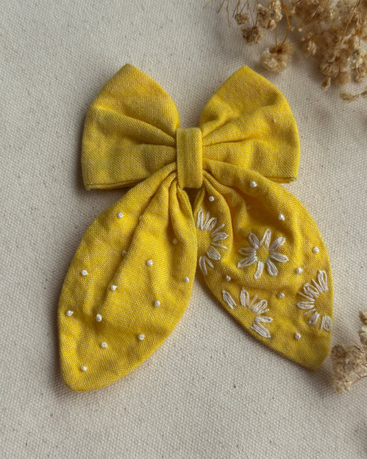Lemonade Daisy Handmade Hairbow