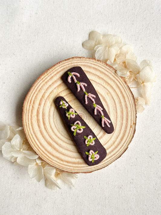 Brownie Blossoms Handmade Hair Clips - Pack of 2
