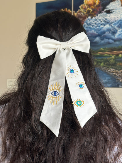 Evil Eye Handmade Hair Bow