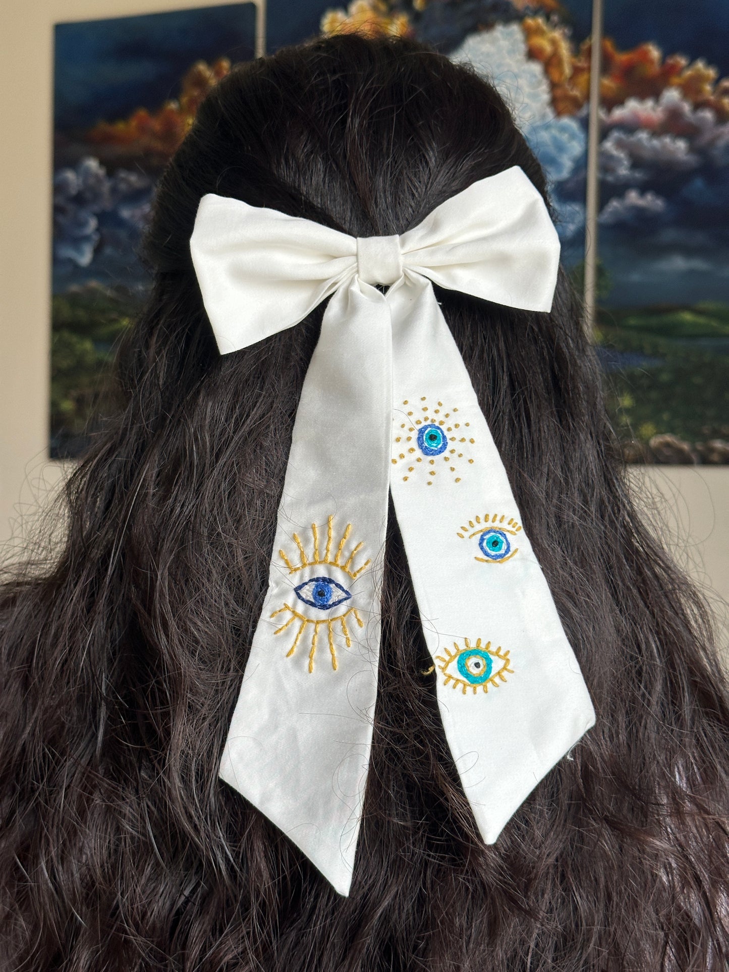 Evil Eye Handmade Hair Bow