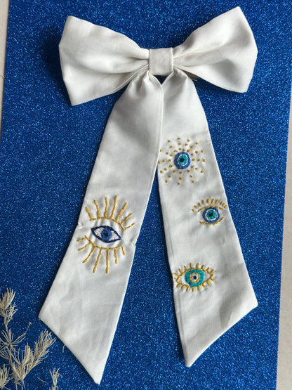 Evil Eye Handmade Hair Bow