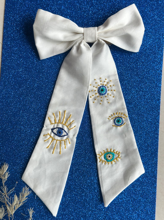 Evil Eye Handmade Hair Bow