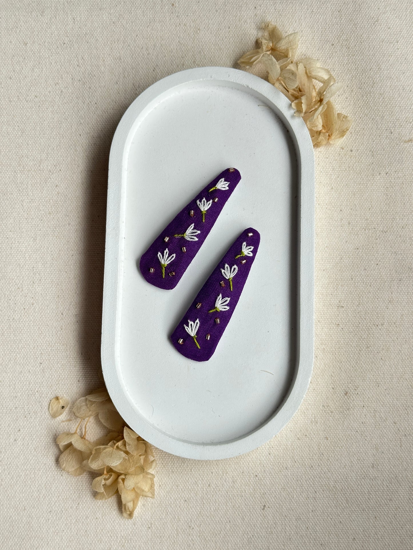 Moonpetal Purple Handmade Hair Clips - Pack of 2