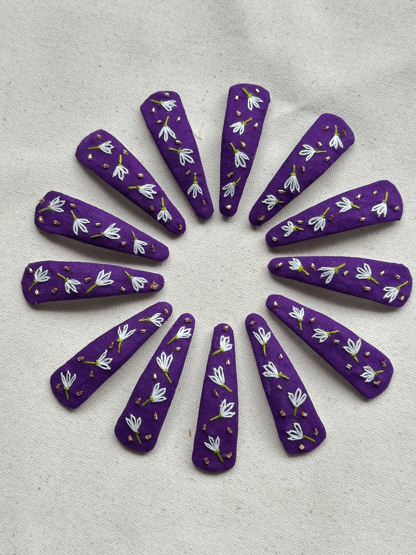 Moonpetal Purple Handmade Hair Clips - Pack of 2
