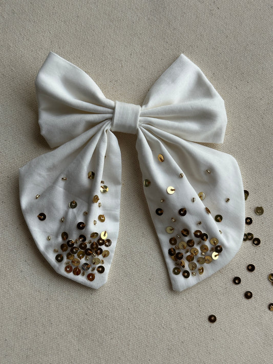 Golden Sequin Grace Handmade Hair Bow