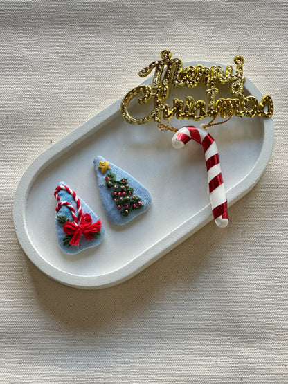 Jingle Tree & Cane Handmade Hair Clips - Pack of 2