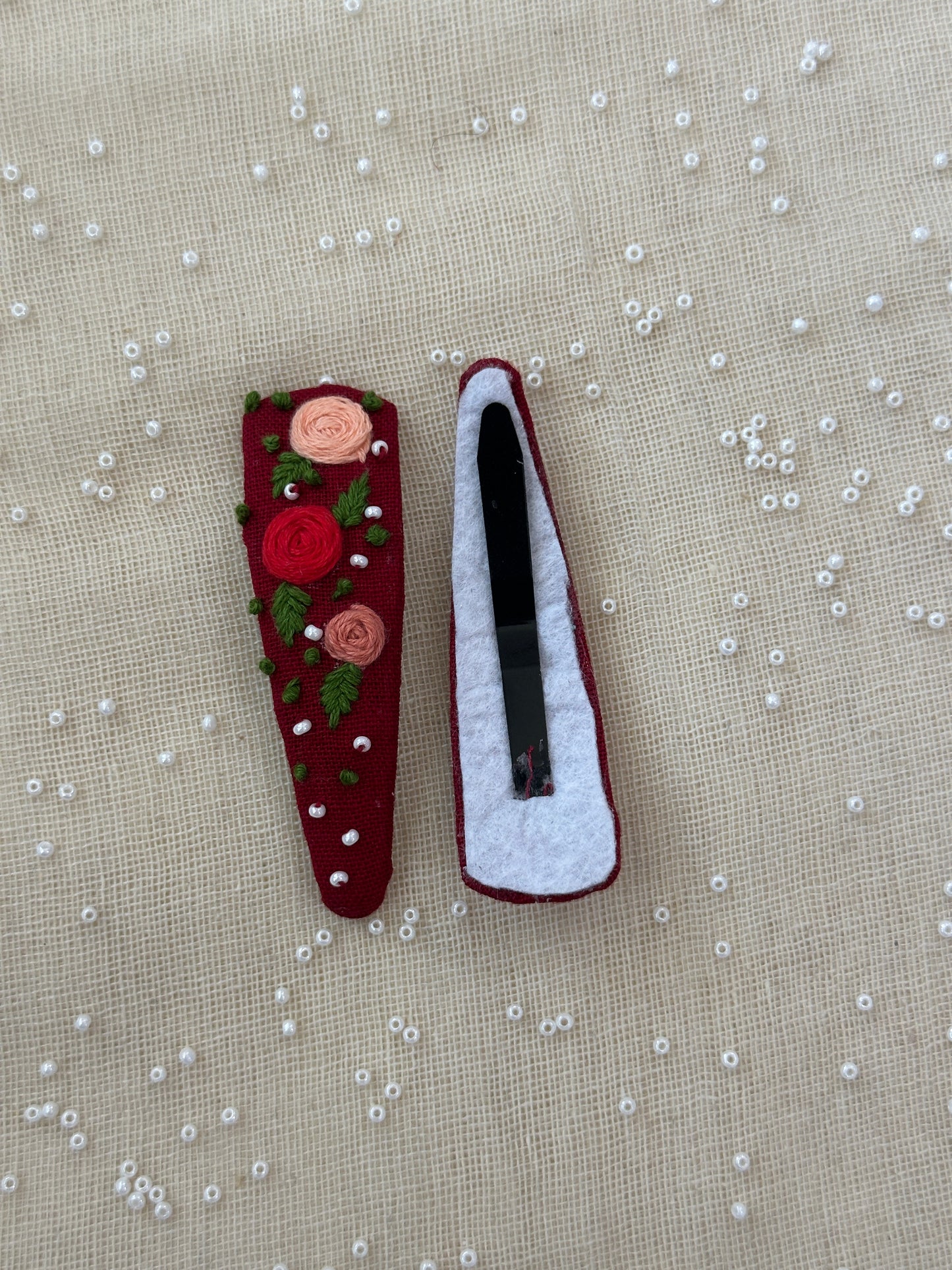 Ruby Garden Snaps Handmade Hair Clips - Pack of 2