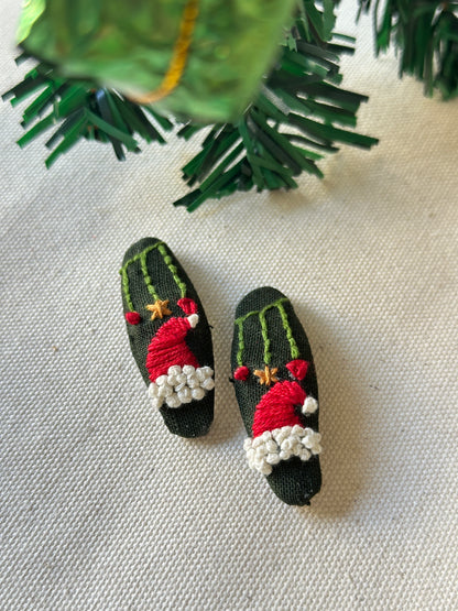 Little Santa Hat Handmade Hair Clips - Pack of 2